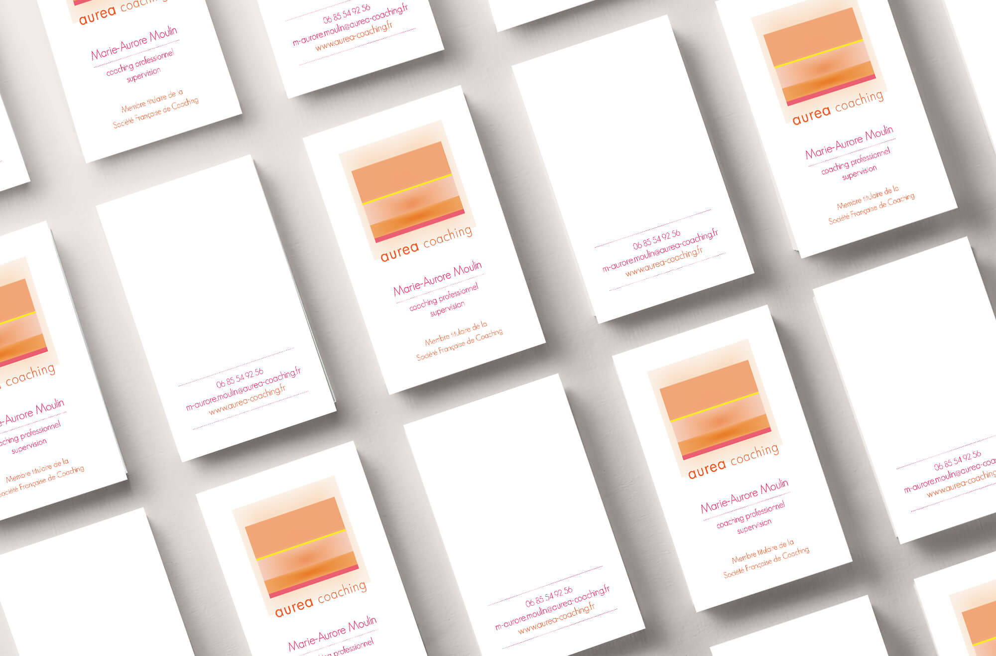 Création de cartes de visite pour Aurea Coaching & Conseil, coaching professionnel © Kalao Studio